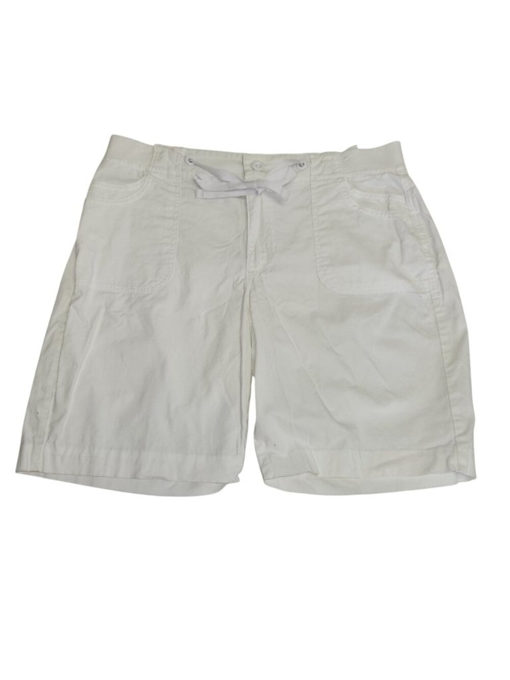 Gloria Vanderbilt Womens 14 White Casual Cotton Bermuda Shorts 2520